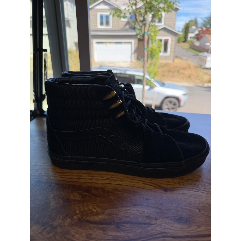 Vans x Marvel Sk8-Hi Black Panther Sneakers Men's Black Gold Sz 10 - Picture 2 of 10